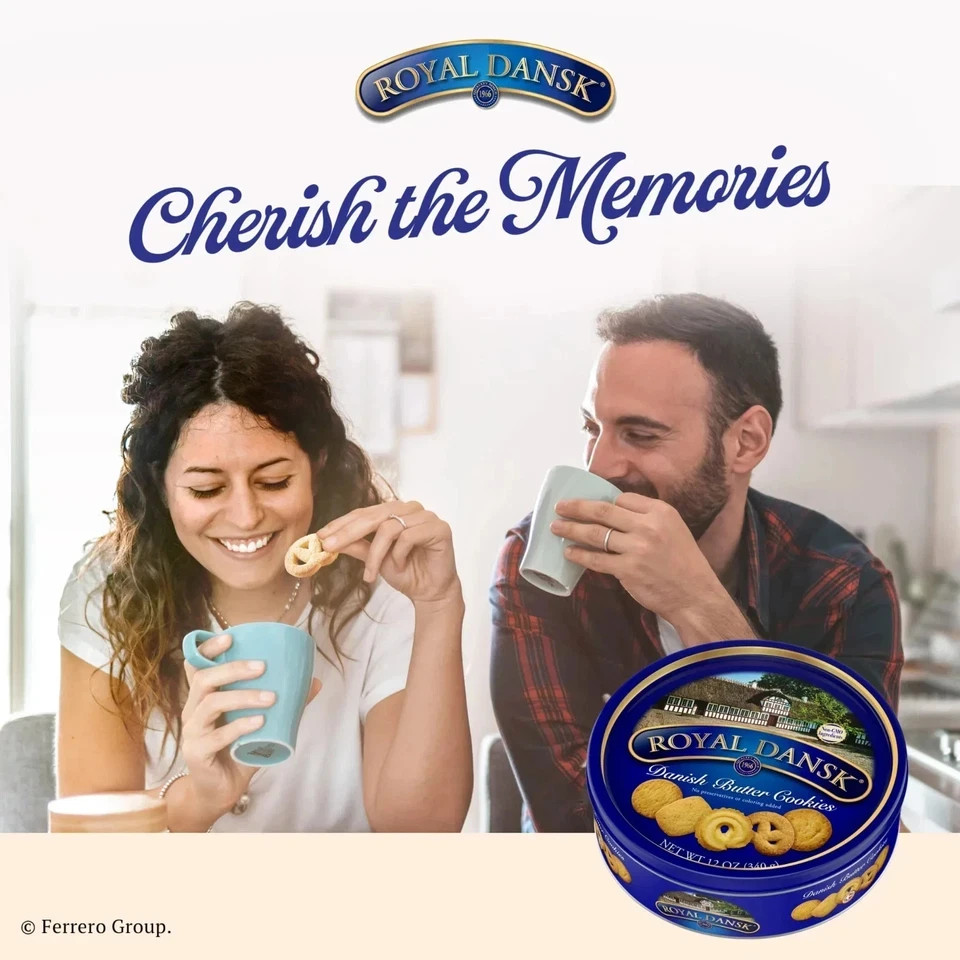 Royal Dansk Danish Butter Cookies Tin 12oz Assorted Classic Cookie Gift Box