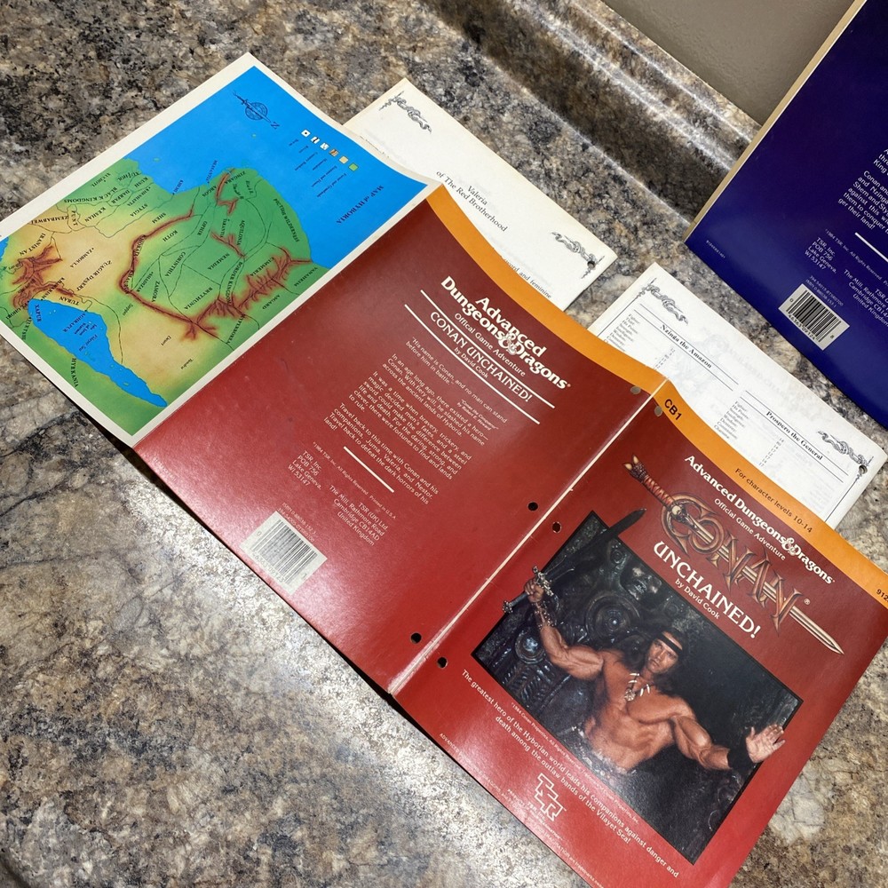 AD&D 1st Edition CB1 CB2 Conan Module Set Complete Unchained! Against Darkness!