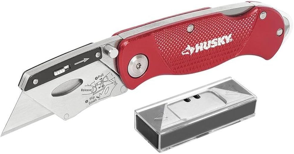 Folding Lo-Ba Utility Knife, Red -Blades