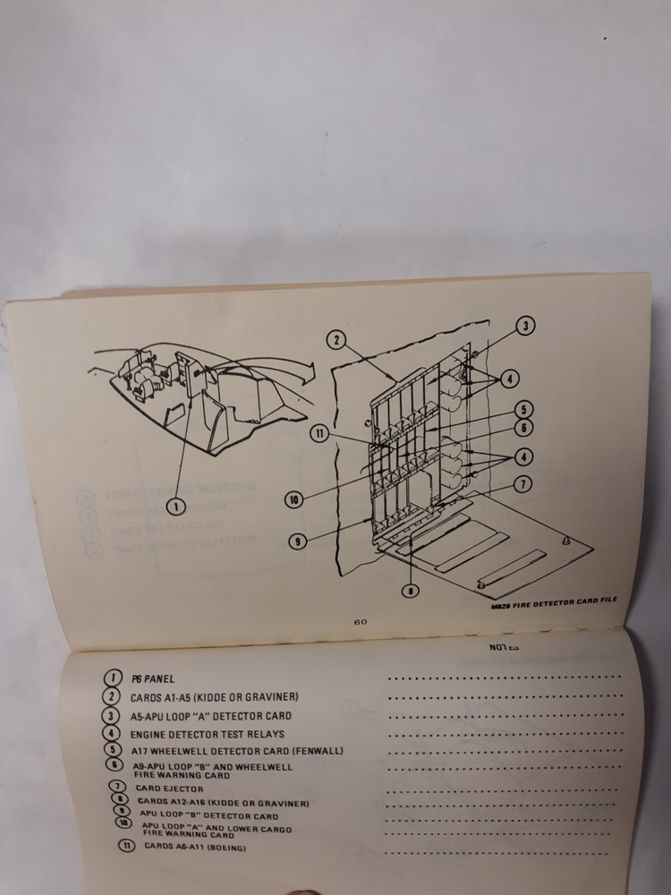 Braniff 747 Maintenance Training Component Locator Guide Original