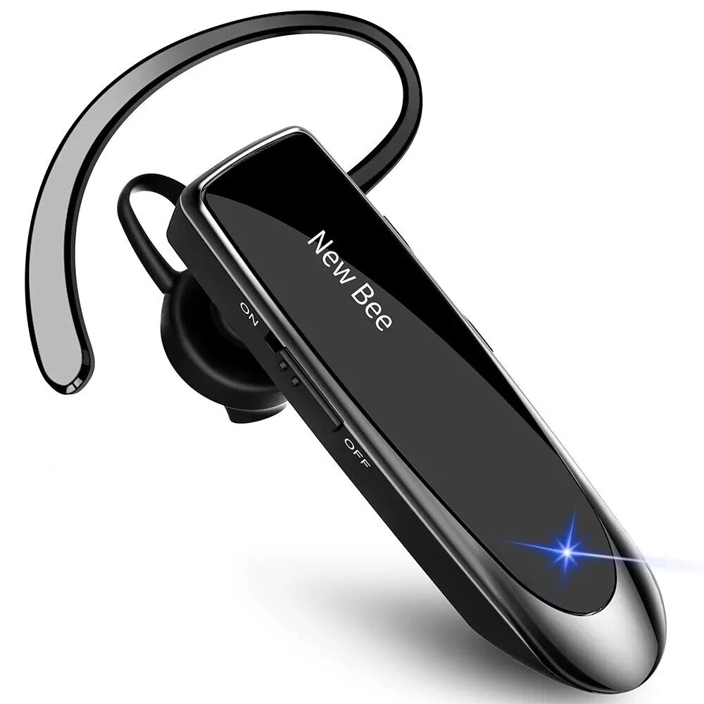 New Bee Bluetooth Headset Two Device Connection Handsfree driving Headset, Black