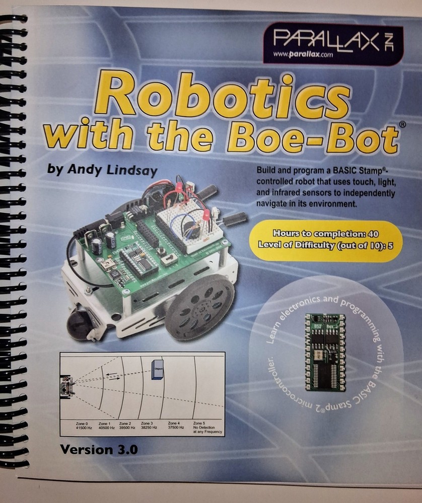 New Parallax Boe-Bot Robot Kit USB #28832 BASIC Stamp 2 STEM Educational Robotic