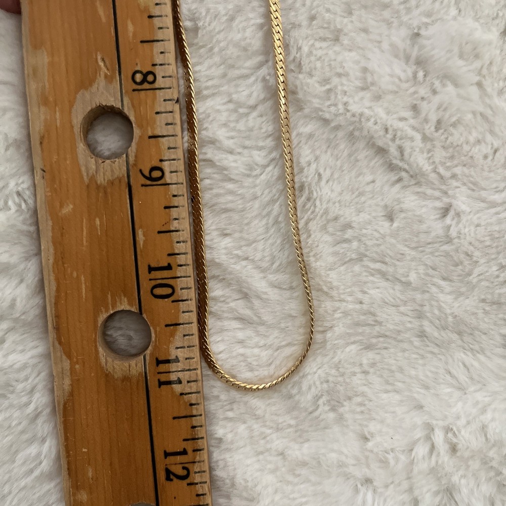 Goldtone Herringbone Chain Necklace