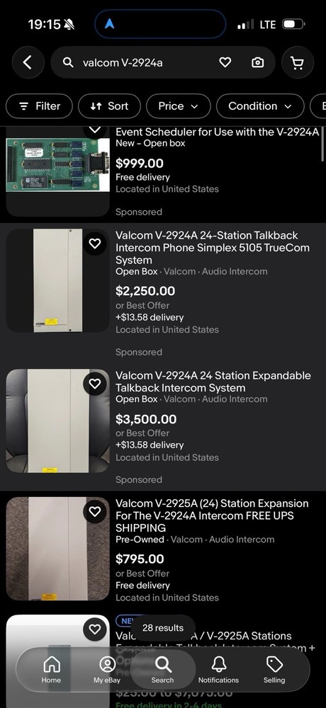 Valcom V-2924A 24-Station Talkback Intercom Phone Simplex 5105 TrueCom System
