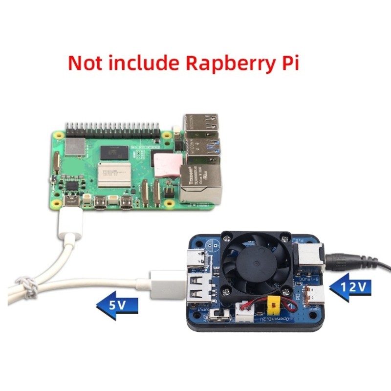 Stable 5V5A Power Supply Module with PD Input for RPI 5 Development Boards