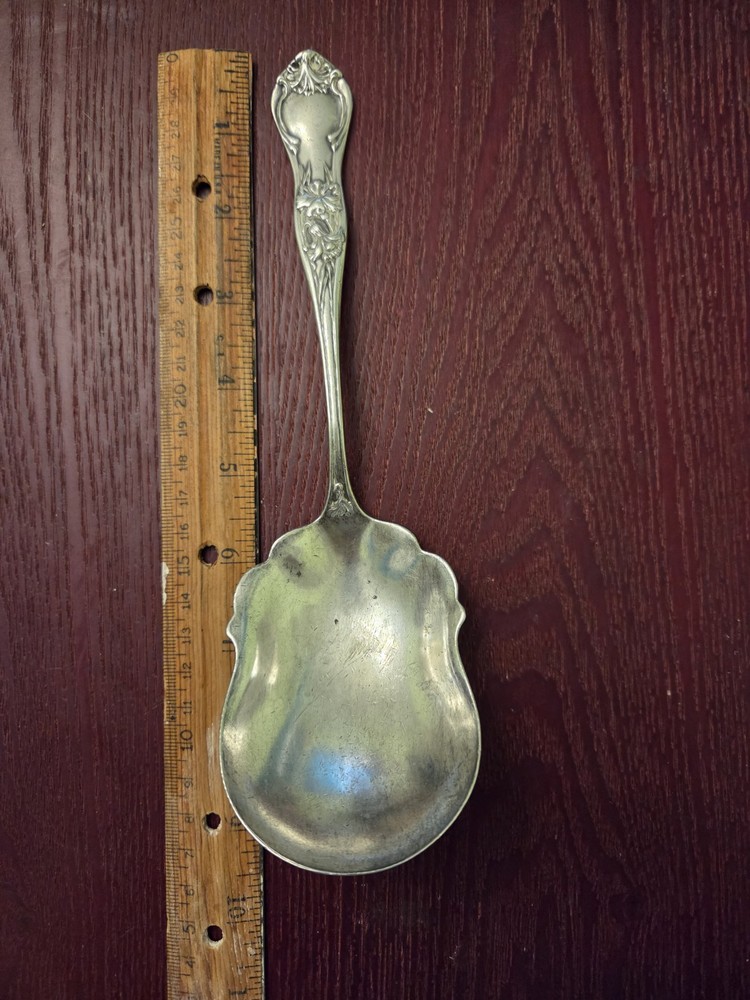 Sheffield Silverware S. H. Co. Quadruple Plate Large Casserole Spoon Carnation