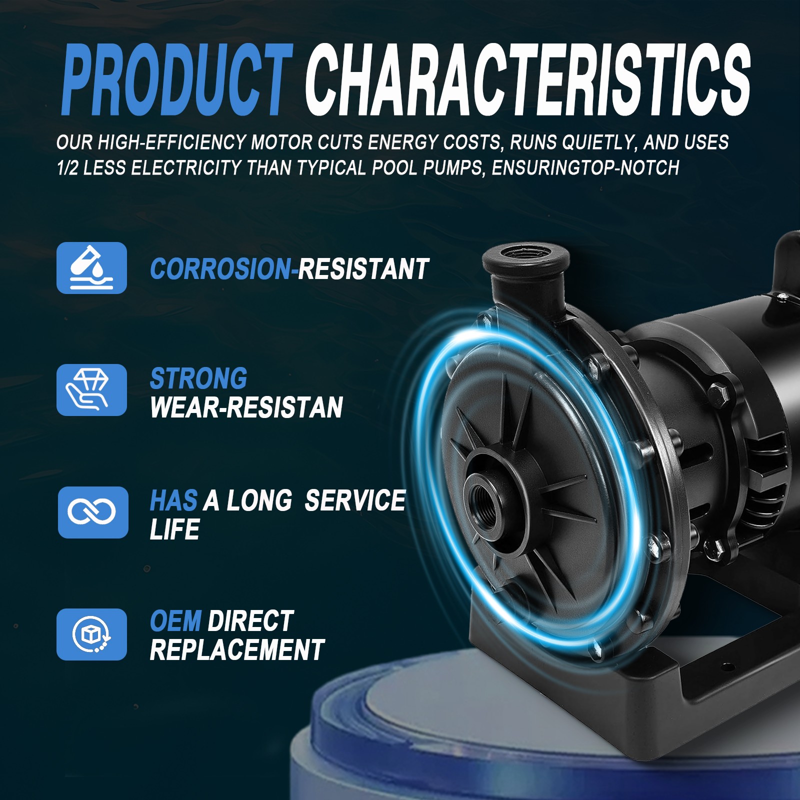 Booster Pool Pump 3/4 hp for Polaris Pressure Side Pool Cleaners PB4-60