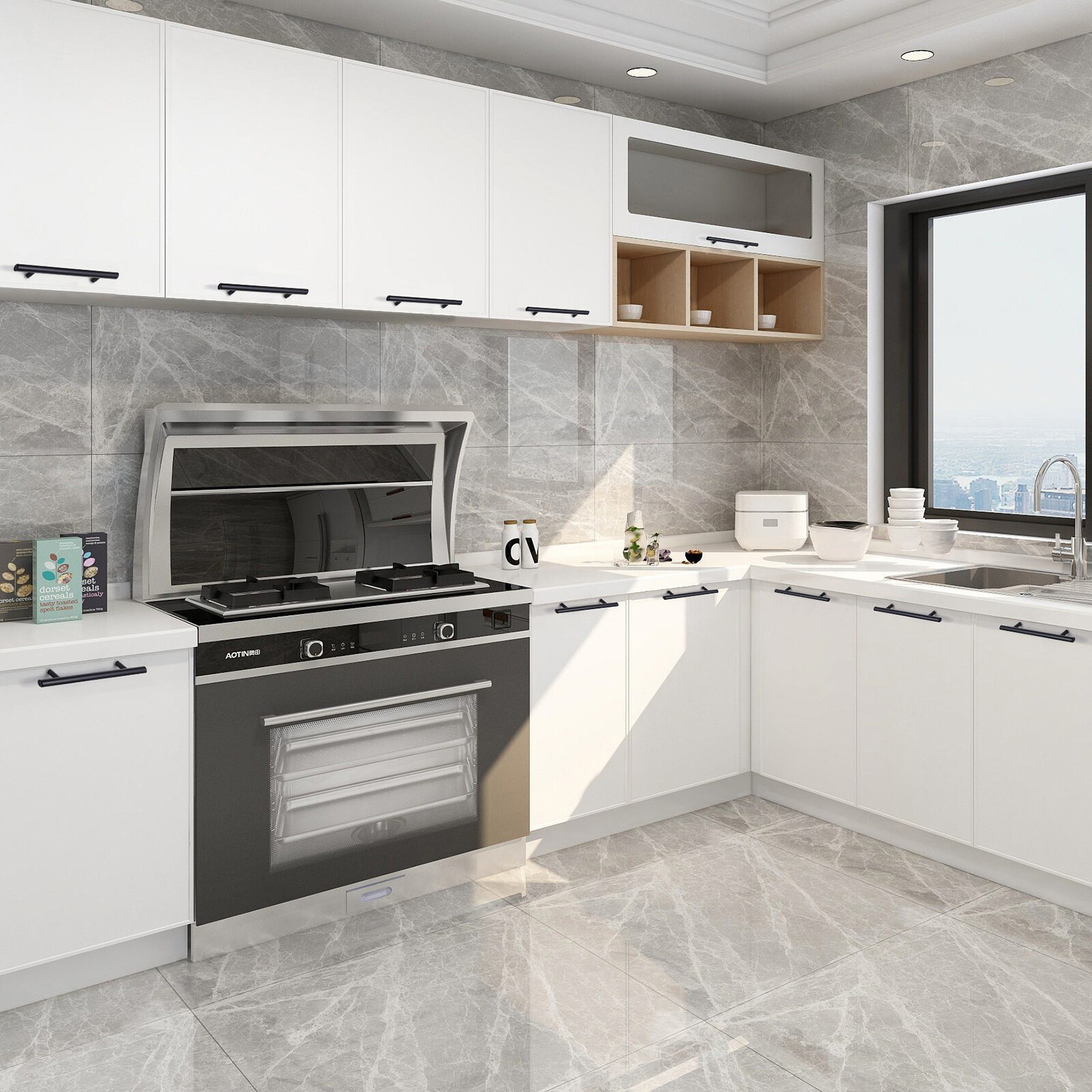 2" - 16" Matte Black Kitchen Cabinet Pulls Stainless Steel Drawer T Bar Handles