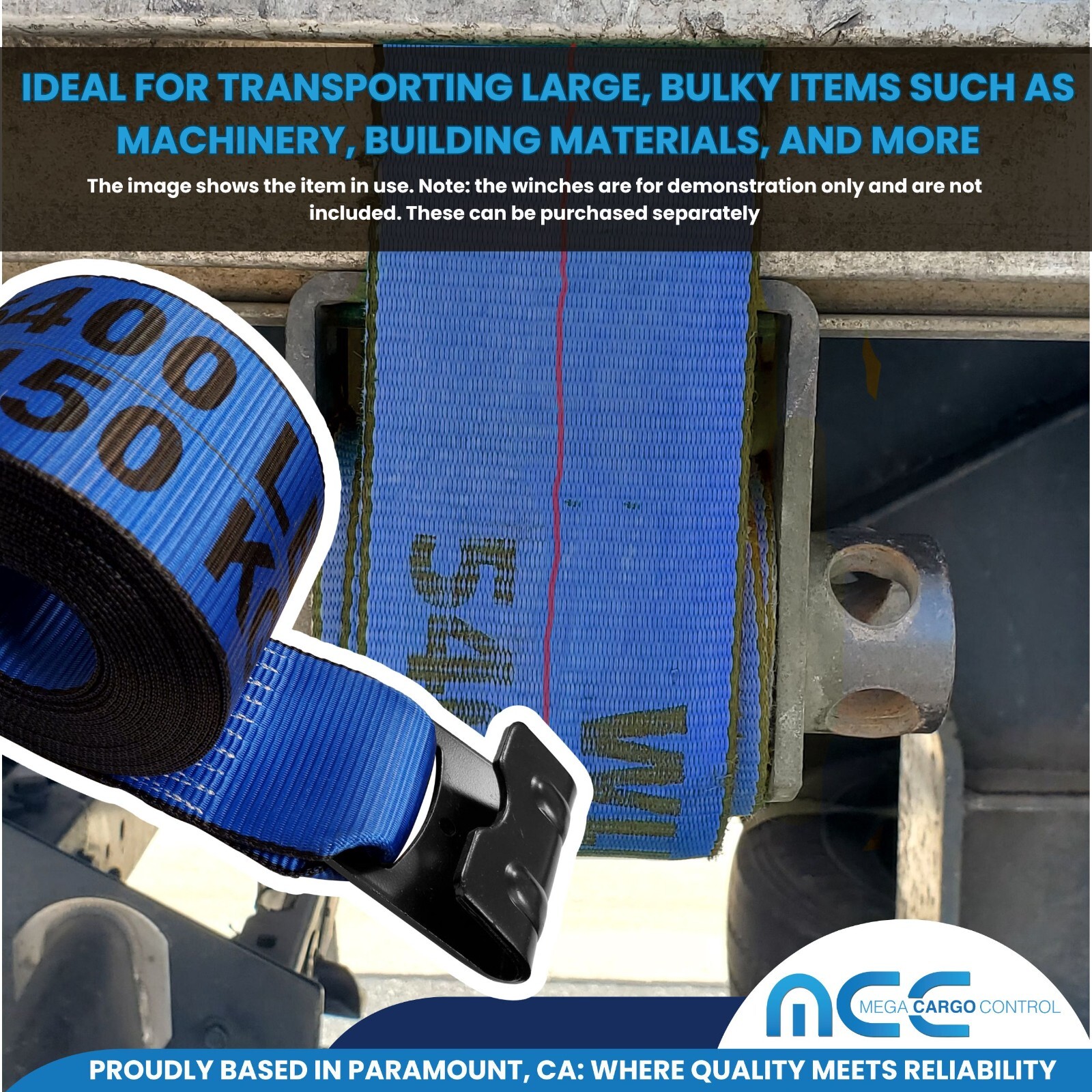 USA 10 Pack Heavy Duty 4"x40' Winch Strap w/Flat Hook Flatbed Truck Trailer Farm