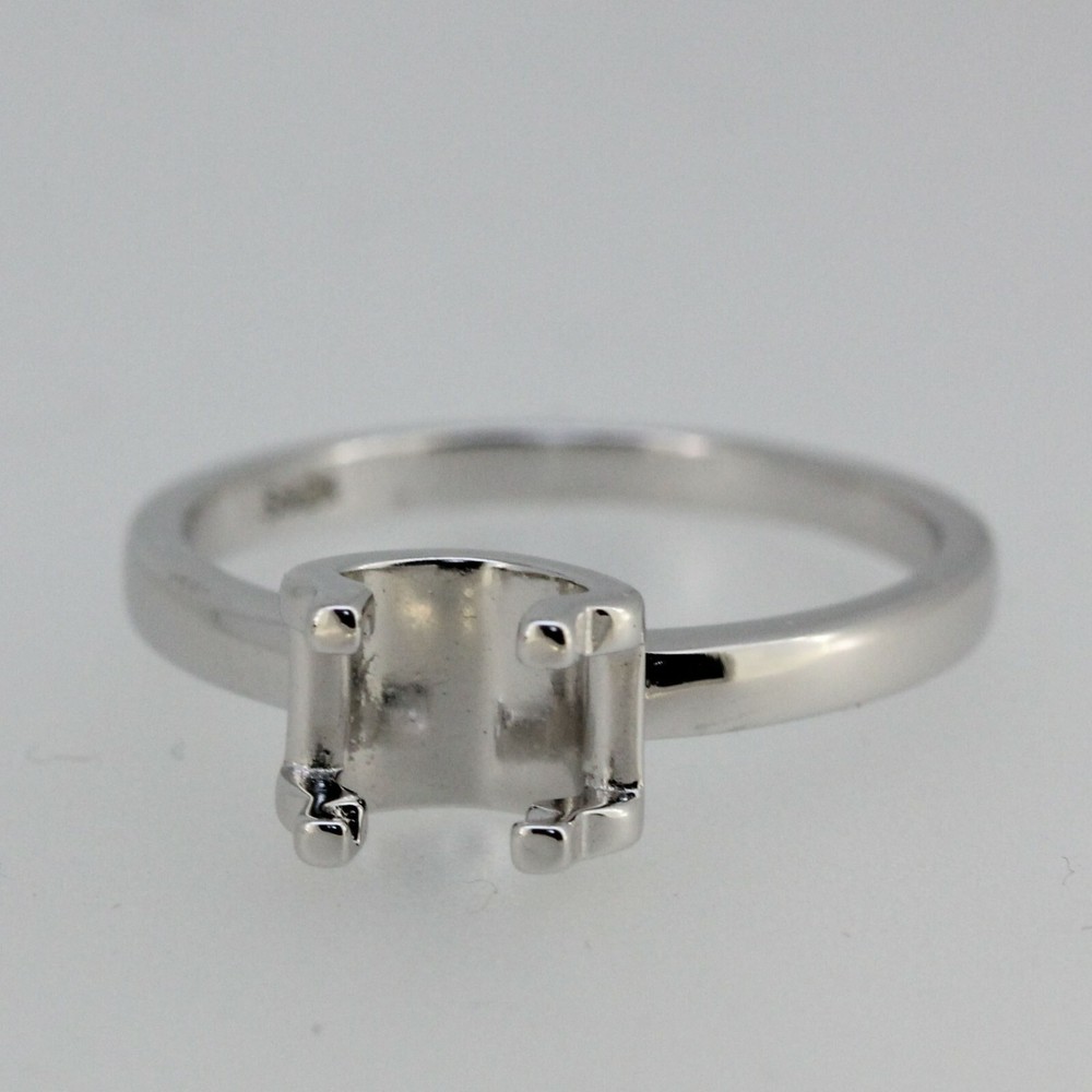 Sterling Silver Semi Mount Ring Setting Round RD 7x7mm Sz 7