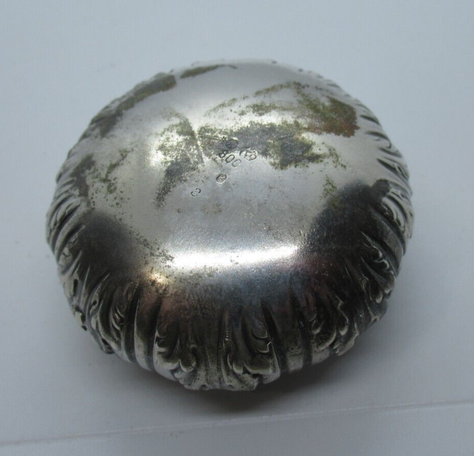 Antique Silver Snuff Box, See Hallmarks, 800 Silver, Stain in Back