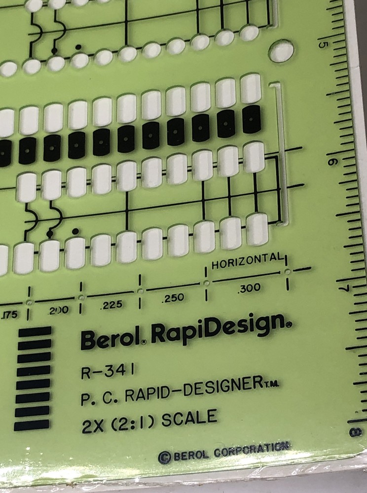 Berol Rapidesign Template - P.C. Rapid-Designer - R-341 2X Scale