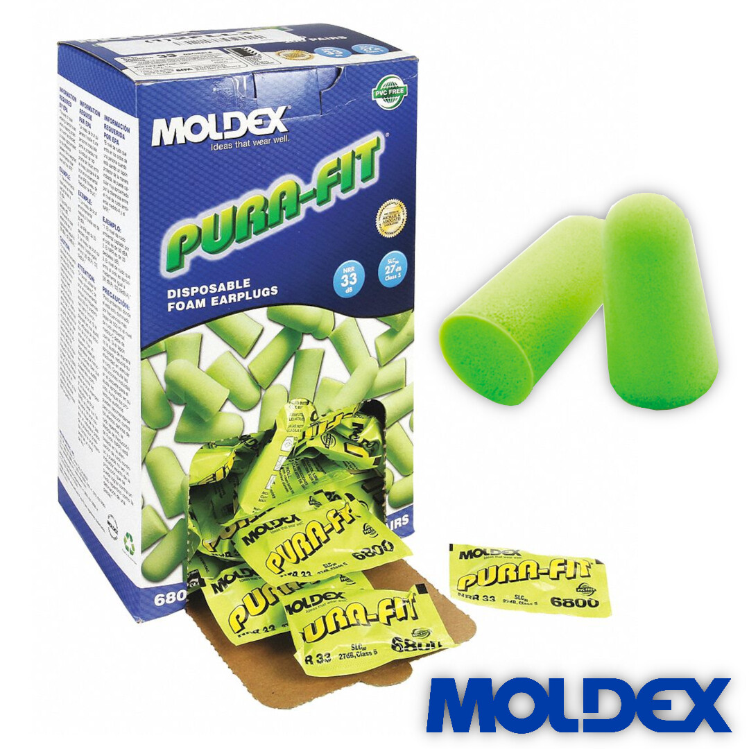 Moldex 6800 Pura Fit NRR33 Individually Sealed Uncorded Ear Plugs (Pick Pairs)