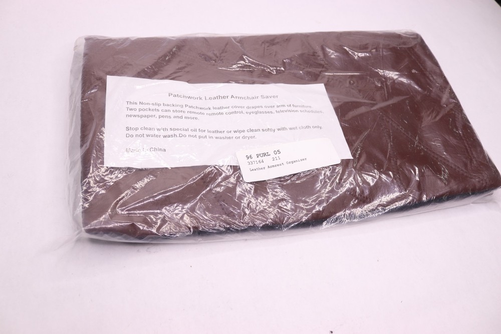 Patchwork Armchair Storage Saver Leather Brown -As Shown Only