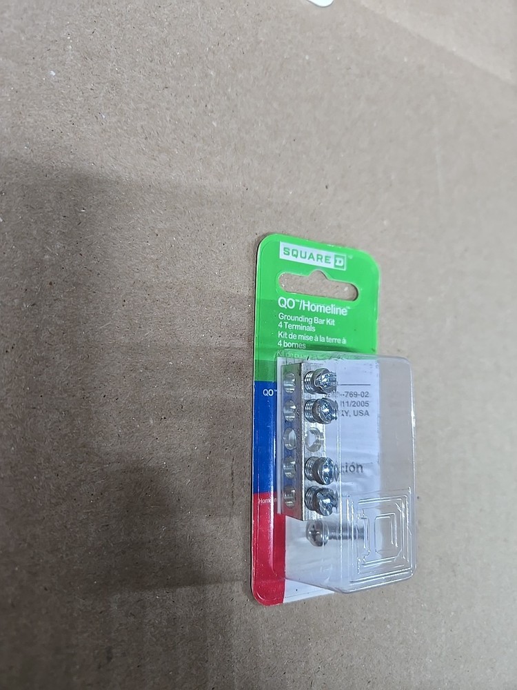 Square D PK4GTA 4 Terminal Ground Bar for Electrical Panel/Load Center