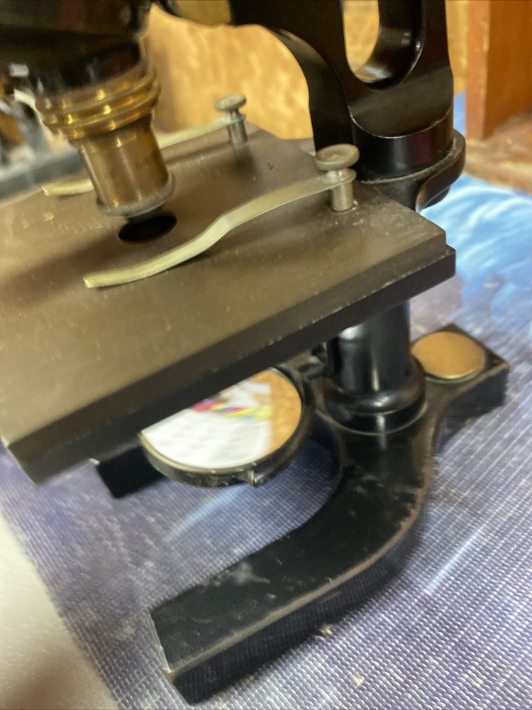 Antique Bausch & Lomb Jug Handle Microscope Plus Case