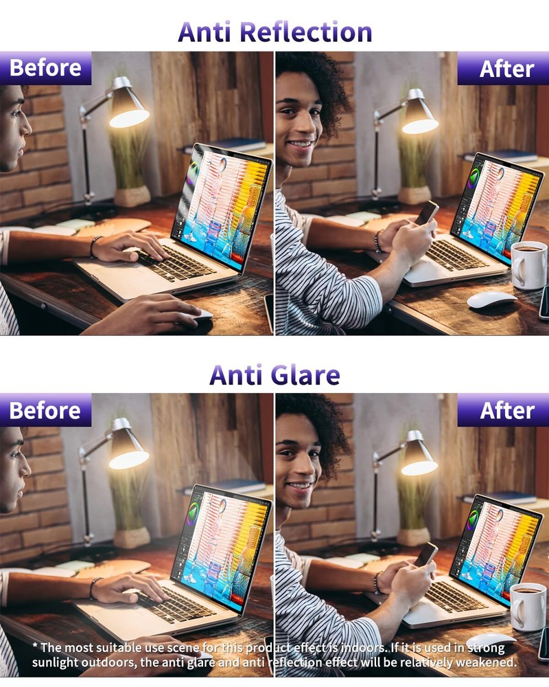 2-Pack Anti Blue Light Matte Laptop Screen Protector Compatible with 2016-201...