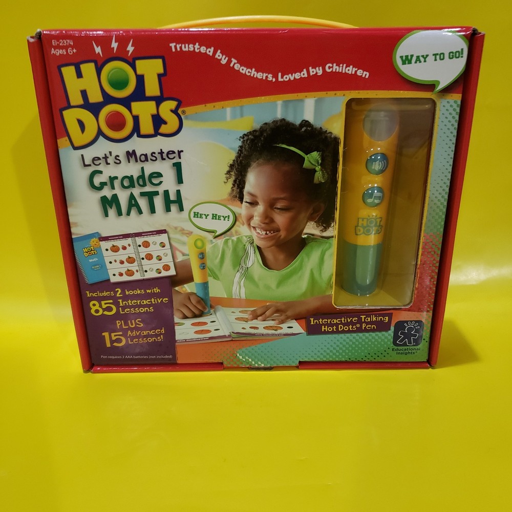 HOT DOTS LET'S MASTER GRADE 1 MATH, INTERACTIVE TALKING PEN, HOME SCHOOL, 6+, BN