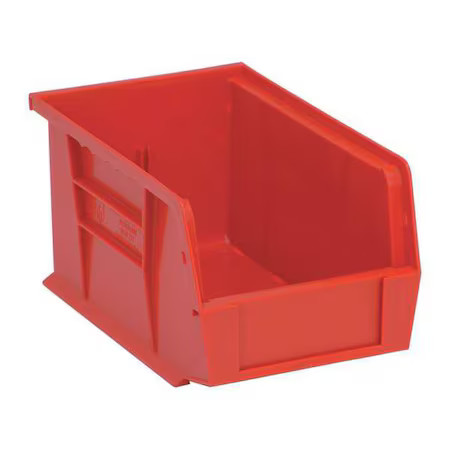 Quantum Storage Systems Qus221rd Hang & Stack Storage Bin, Polypropylene, Red,
