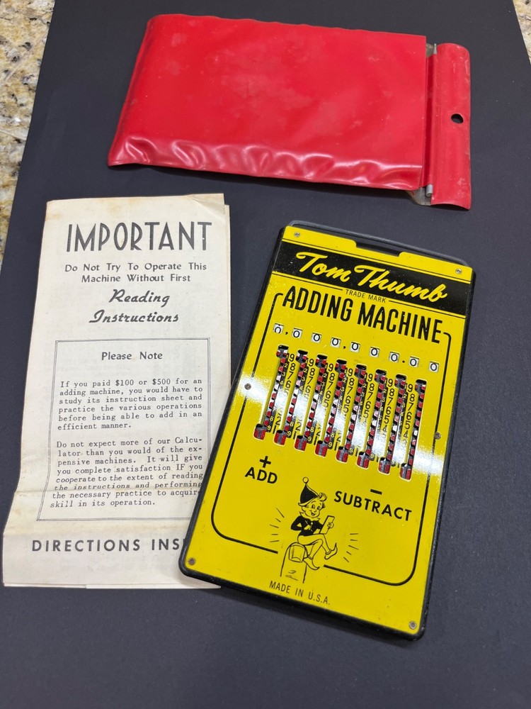 Tom Thumb Adding Machine Vintage Made In USA