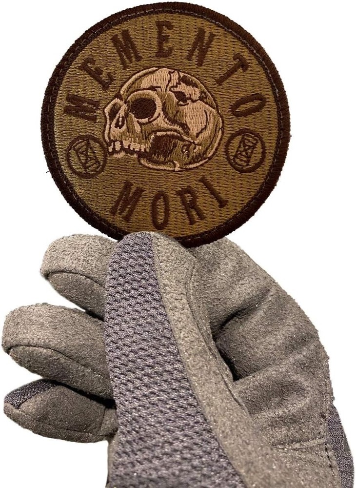 Memento Mori - Embroidered Morale Patch - Tan