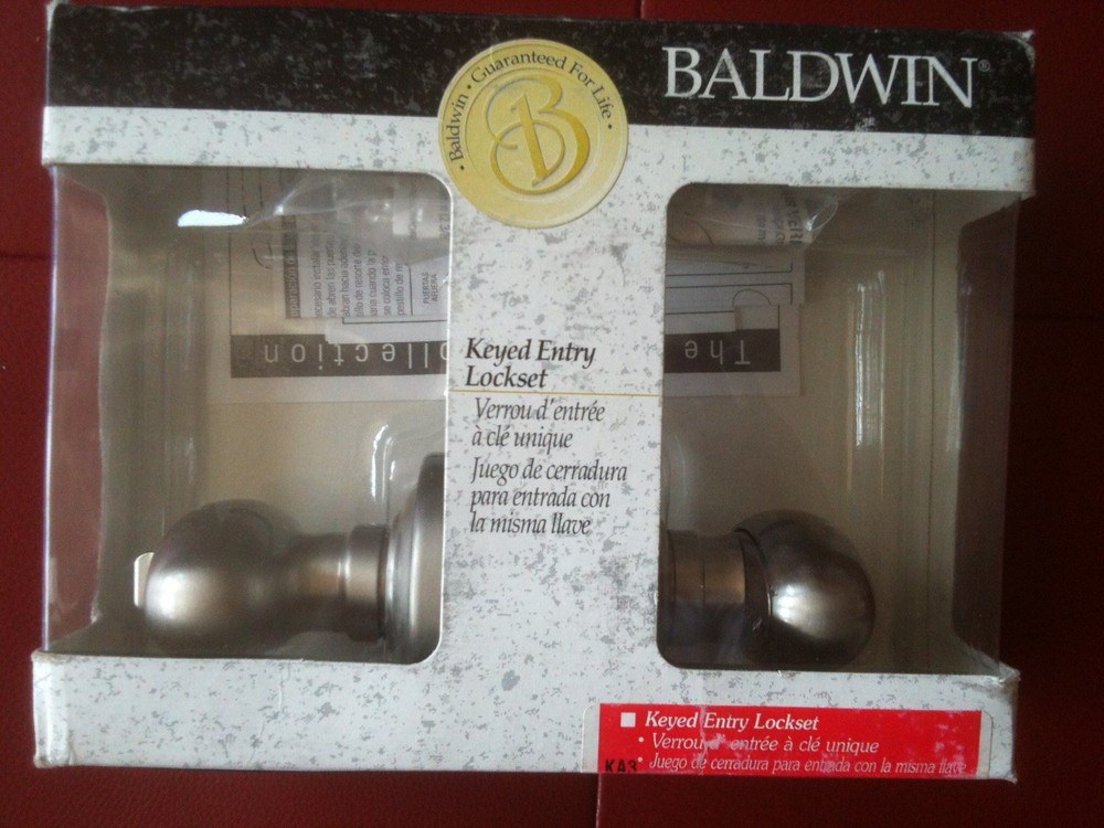 BALDWIN Keyed Entry Lockset Egg Knob. Solid Brass. The Images Collection.