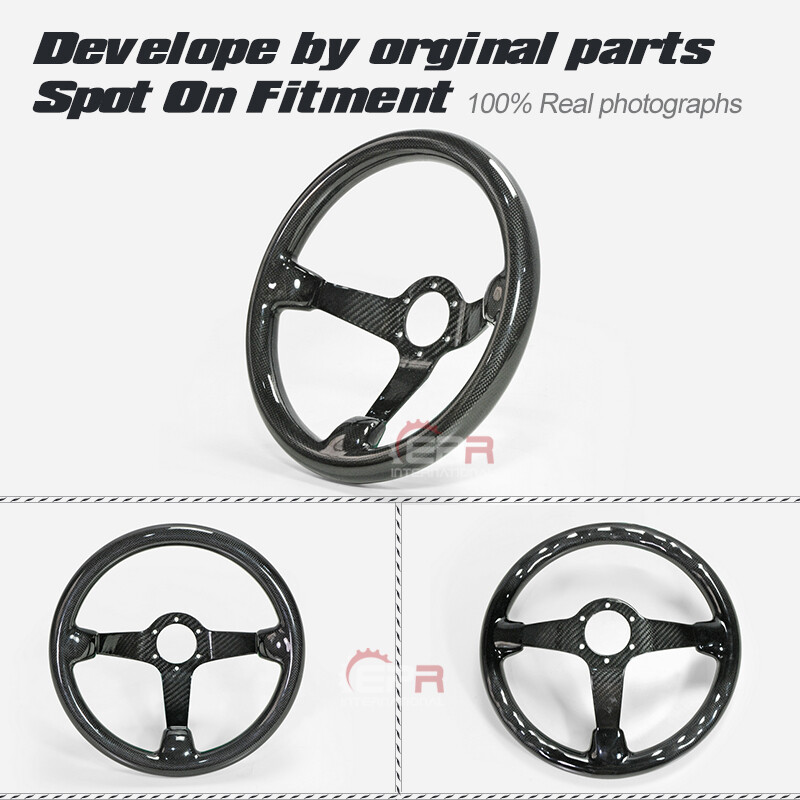 Deep Dish Type Racing Glossy Dry Carbon For UNIVERSAL Steering wheel