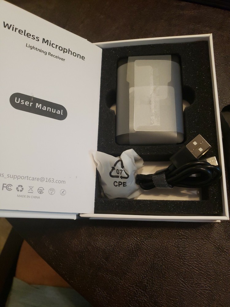 Wireless Lavalier Microphone Compatible for iPhone iPad with Charging Case, Plug