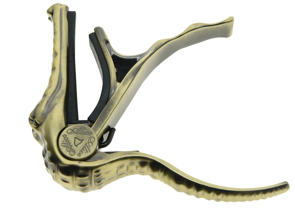Alice Bronze Guitar Capo Crocodile Shape Guitar Quick Release Trigger Key Clamp