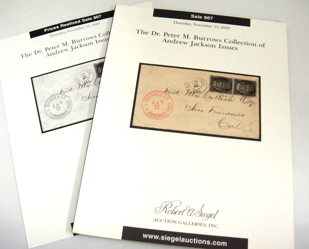 Siegel Stamp Auction Catalog Collection Andrew Jackson Issues w Prices Realized