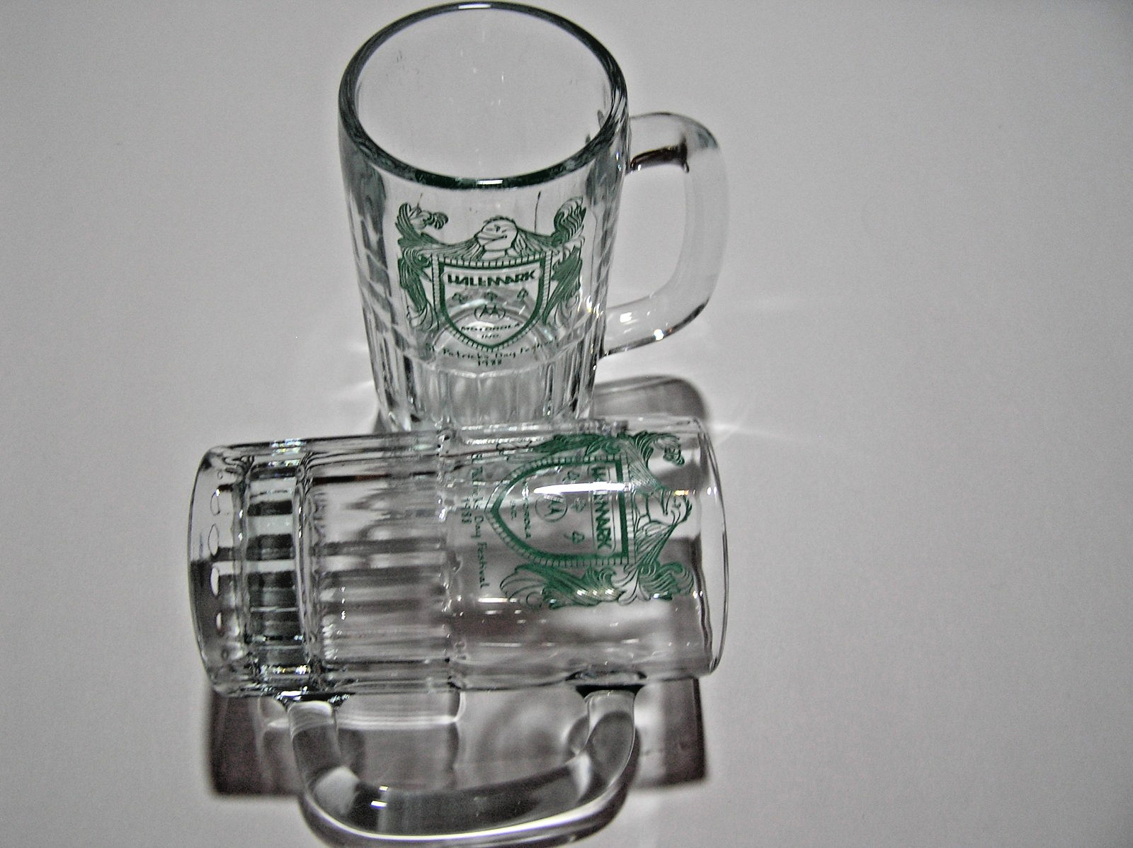 2 Vintage Beer Mugs Commemorating The Motorola St.Patrick's Day Festival in 1988