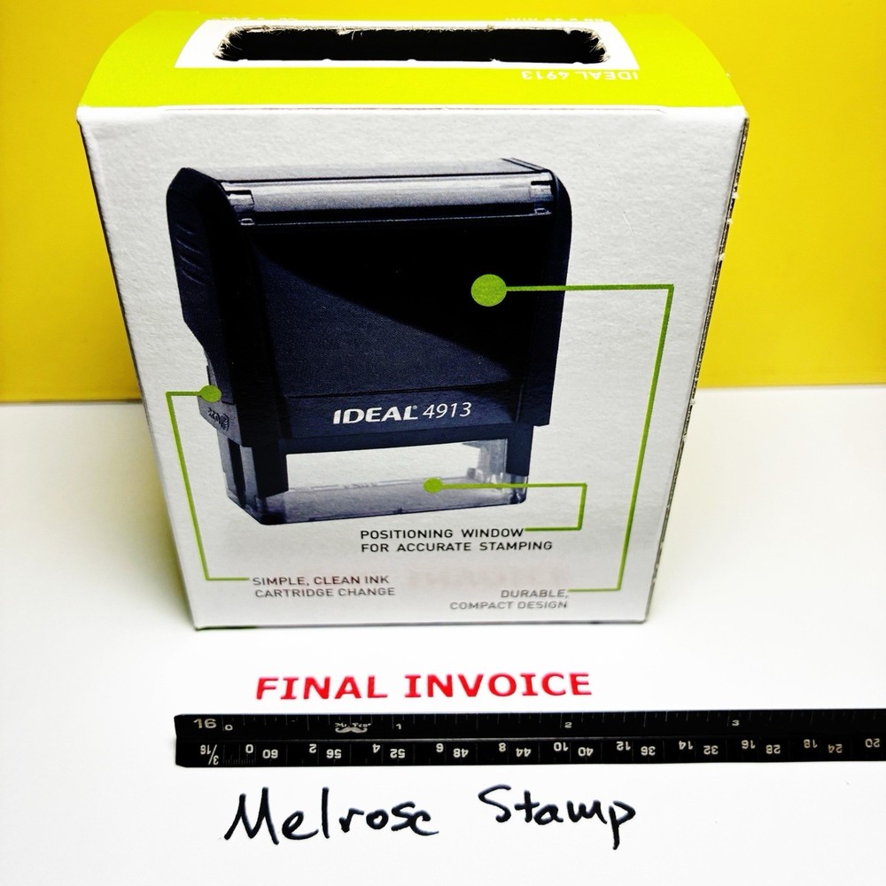 Final Invoice Rubber Stamp Red Ink Self Inking Ideal 4913