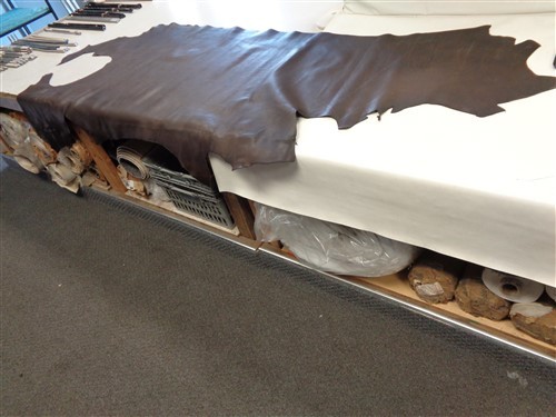 LEATHER HIDE BROWN TEXTURED 106" X 48"