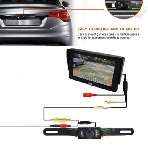 CMOS Car Rear View Backup Parking Reverse Camera Back HD Vision Waterproof 7 LED