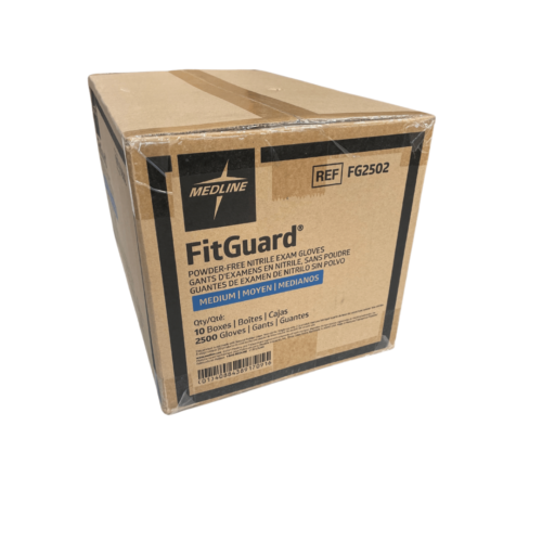 Medline Fitguard Nitrile Exam gloves 2500ct per case, sizes S/M/L