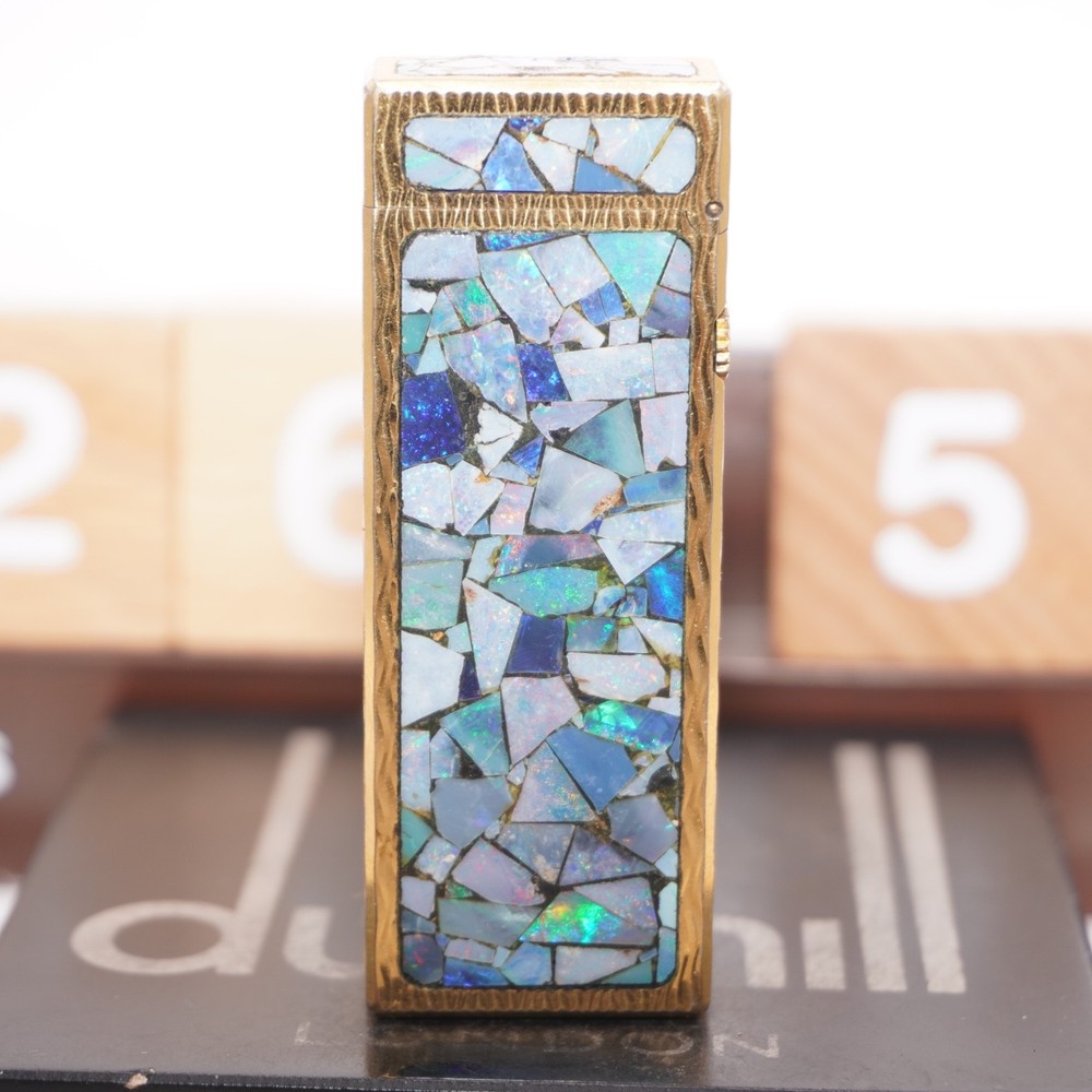 Dunhill Lighter Gold Wav Opal Pattern _Ultrasonically Cleaned_Working
