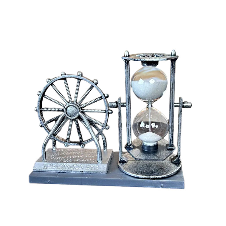 Vintage Ferris Wheel Statue Hourglass Sand Clock Retro Desk Timer Decor