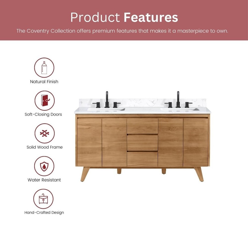 Avanity COVENTRY-VS61-E Coventry 60" Free Standing Vanity Setanity Set*NEW*