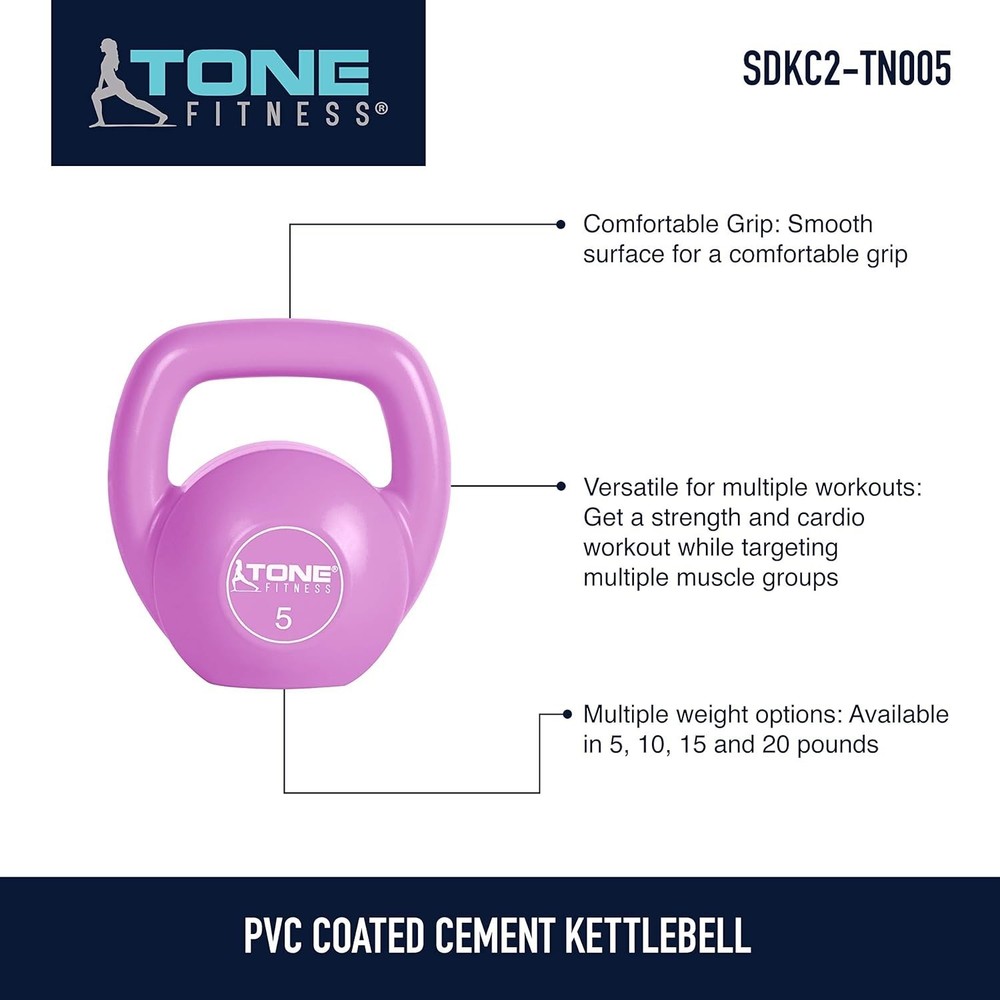 Versatile 5 lb Cement Kettlebell with Comfortable Grip for Effective Workouts