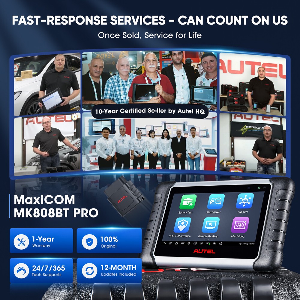 Autel Scanner MaxiCOM MK808BT PRO Android 11 Bi-Directional Control Scan Tool