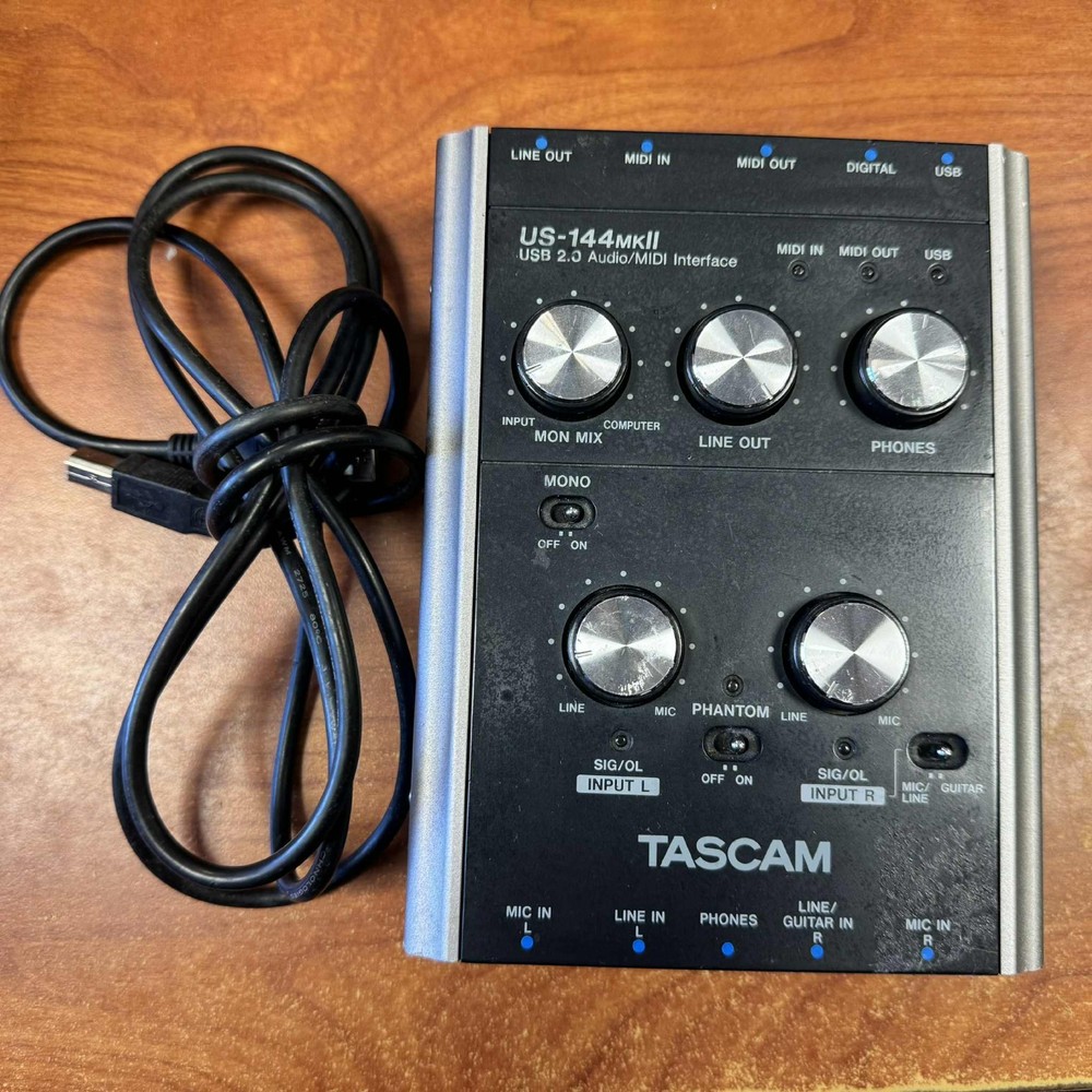 Tascam US144MKII USB 2.0 Audio MIDI Interface Bus-powered - TESTED