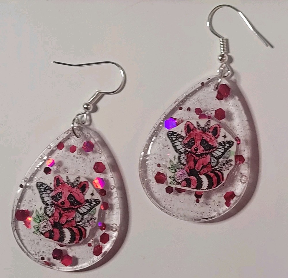 Racoon Butterfly Earrings