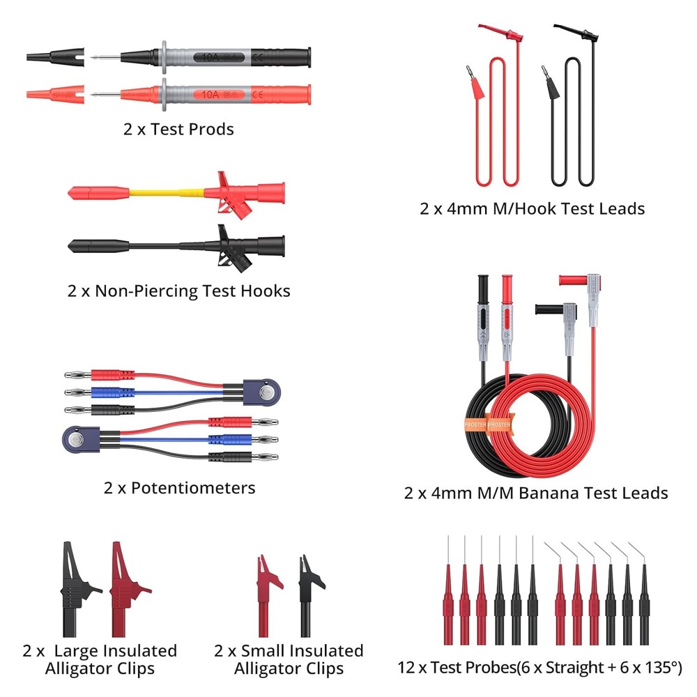 Multimeter Test Leads Kit 26pcs - Multi Testers Replace... Fast USA SHIP