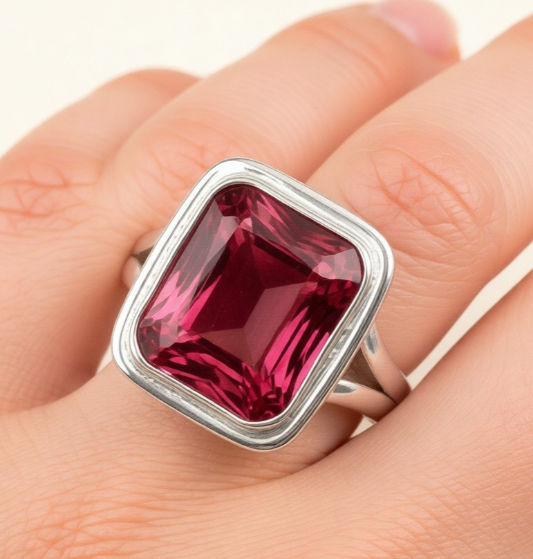 Pink Tourmaline Gemstone 925 Sterling Silver Handmade Jewelry Ring All Size