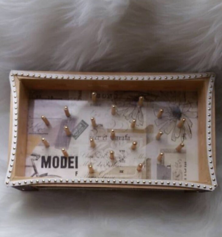 Wood Thread bobbin holder sewing room organizer