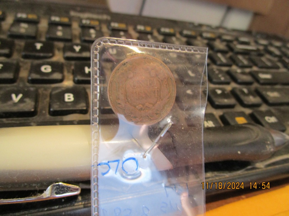 1858 SM. LettersFlying Eagle Cent XF