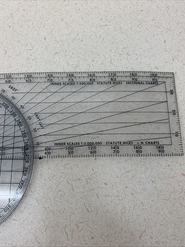 DRAFTING Jeppesen PW-1 Rotating Plotter & 2 Aircraft Plotter Mark 2 Permochart