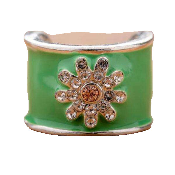 CharMED Stackable Personalize Stethoscope Bling Charm | Flower - Green Daisy