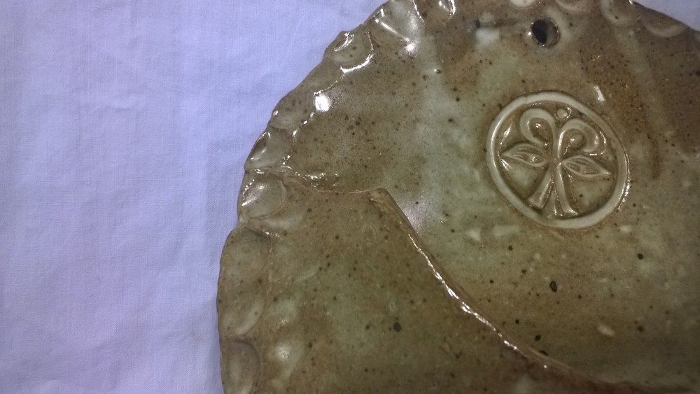 Ceramic Clay Handmade WALL POCKET signed & dated ANGLE 74 Studio Art Project