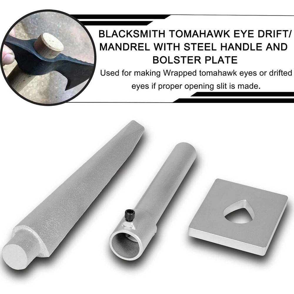 3Pcs Tomahawk Eye Drift Mandrel Blacksmith Tool Handle Hawk Maker Hammer Forging